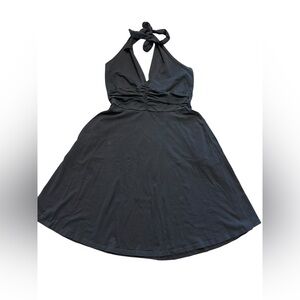 Chic Black Backless Halter Dress